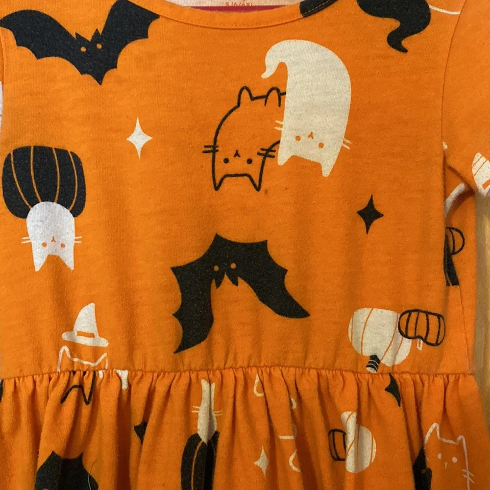 Halloween Dress Cats Kitties Ghosts Bats Pumpkins Skater Style Girls Small S - Picture 2 of 6